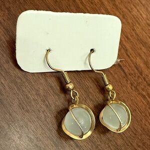 NWT Handmade Gold Wire Drop Earrings